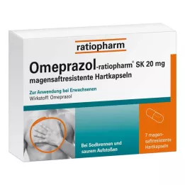 OMEPRAZOL-ratiopharm SK 20 mg magensaftr.Hartkaps., 7 St