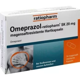 OMEPRAZOL-ratiopharm SK 20 mg magensaftr.Hartkaps., 14 St