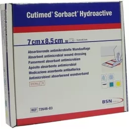 CUTIMED Sorbact Hydroactive Kompressen 7x8,5 cm, 10 St