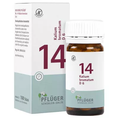 BIOCHEMIE Pflüger 14 Kalium bromatum D 6 Tabletten, 100 St BIOCHEMIE Pflüger 14 Kalium bromatum D 6 Tabletten, 100 St
