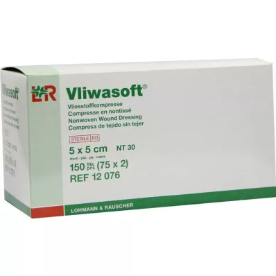 VLIWASOFT Vlieskompressen 5x5 cm steril 4l., 150 St