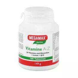 MEGAMAX Vitamine A-Z+Q10+Lutein Tabletten, 100 St