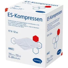 ES-KOMPRESSEN steril 7,5x7,5 cm 12fach Großpackung, 5X20 St