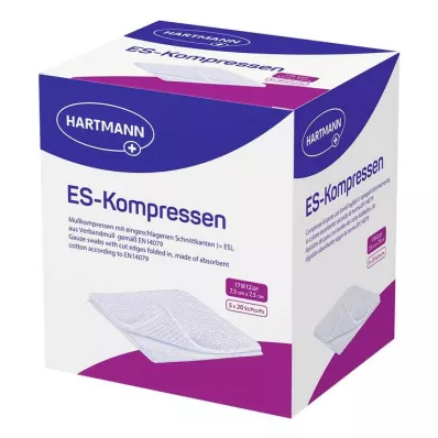 ES-KOMPRESSEN steril 7,5x7,5 cm 12fach Großpackung, 5X20 St