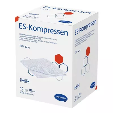 ES-KOMPRESSEN steril 10x10 cm 12fach Großpackung, 20X5 St