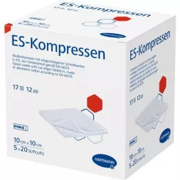 ES-KOMPRESSEN steril 10x10 cm 12fach Großpackung, 5X20 St