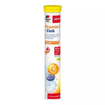 DOPPELHERZ Vitamin C+Zink Brausetabletten, 15 St