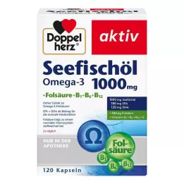DOPPELHERZ Seefischöl Omega-3 1.000 mg+Fols.Kaps., 120 St