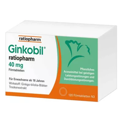 GINKOBIL-ratiopharm 40 mg Filmtabletten, 120 St GINKOBIL-ratiopharm 40 mg Filmtabletten, 120 St