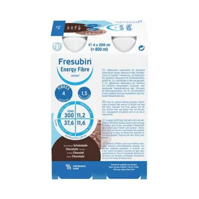 FRESUBIN ENERGY Fibre DRINK Schokolade Trinkfl., 4X200 ml