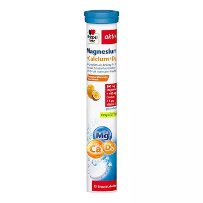 Doppelherz Magnesium+Calcium+D3 Brausetabletten, 15 St