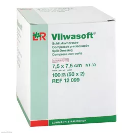 VLIWASOFT Schlitzkompressen 7,5x7,5 cm steril 4l., 50X2 St