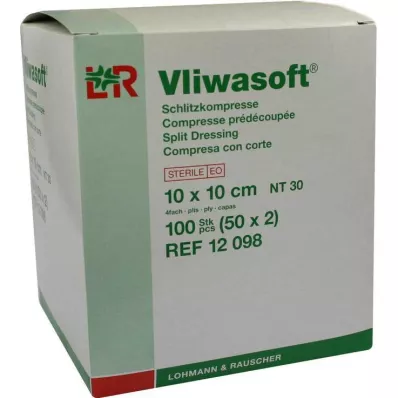 VLIWASOFT Schlitzkompressen 10x10 cm steril 4lagig, 50X2 St VLIWASOFT Schlitzkompressen 10x10 cm steril 4lagig, 50X2 St