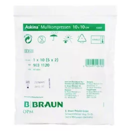 ASKINA Mullkompressen 10x10 cm steril, 5X2 St