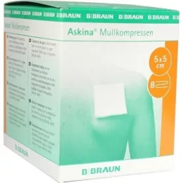 ASKINA Mullkompressen 5x5 cm steril 8fach, 25X2 St