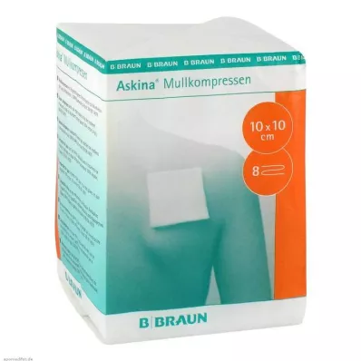 ASKINA Mullkompressen 10x10 cm unsteril 8fach, 100 St