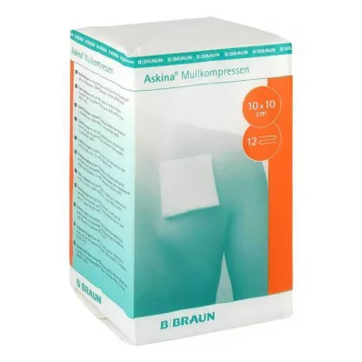 ASKINA Mullkompressen 10x10 cm unsteril 12fach, 100 St