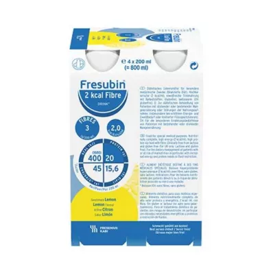 FRESUBIN 2 kcal Fibre DRINK Lemon Trinkflasche, 4X200 ml FRESUBIN 2 kcal Fibre DRINK Lemon Trinkflasche, 4X200 ml