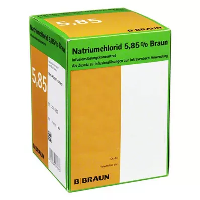 Natriumchlorid 5,85% Braun Infusionslösung -Konzentrat, 20X100 ml Natriumchlorid 5,85% Braun Infusionslösung -Konzentrat, 20X100 ml