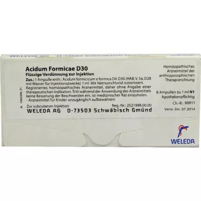 Acidum Formicae D 30 Ampullen, 8 St