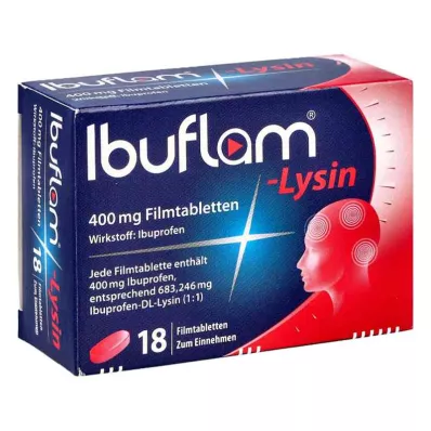Ibuflam Lysin 400 mg Ibuprofen Schmerztabletten (18 stk)