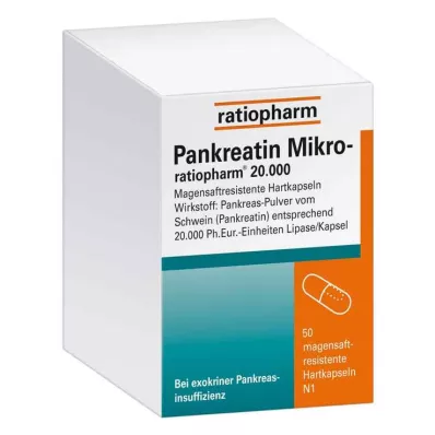 Pankreatin Mikro ratiop.20000 magens.Hartkapseln, 50 St