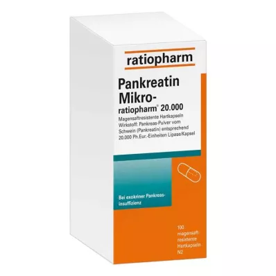Pankreatin Mikro ratiop.20000 magens.Hartkapseln, 100 St