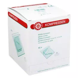 MULLKOMPRESSEN 10x10 cm steril 12fach, 40X2 St