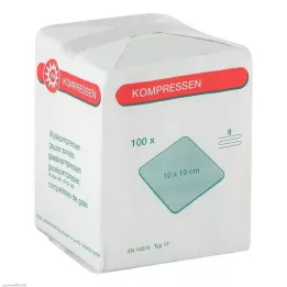MULLKOMPRESSEN 10x10 cm unsteril 8fach, 100 St