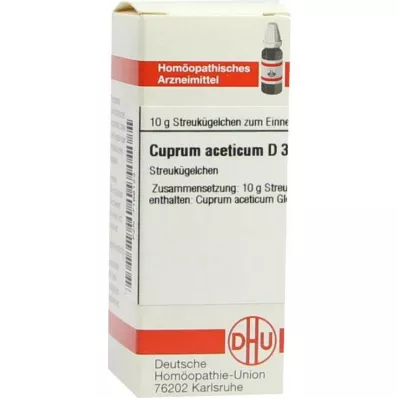 CUPRUM ACETICUM D 3 Globuli, 10 g