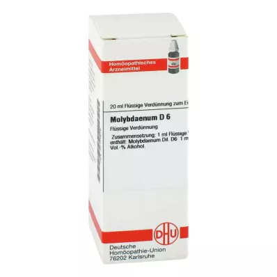 MOLYBDAENUM D 6 Dilution, 20 ml MOLYBDAENUM D 6 Dilution, 20 ml