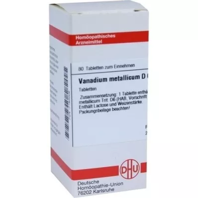 VANADIUM METALLICUM D 6 Tabletten, 80 St