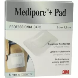 MEDIPORE+Pad 3M 5x7,2cm 3562NP Pflaster, 5 St
