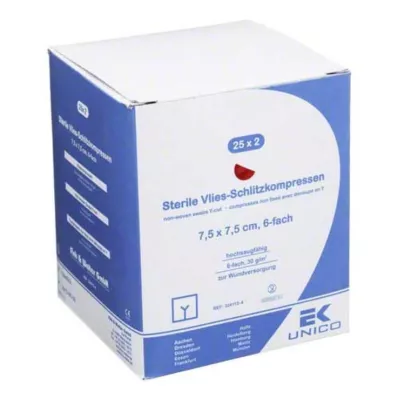 Vlies-Schlitzkompressen 7,5x7,5 cm steril 6fach, 25X2 St