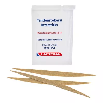 ZAHNHÖLZER Lactona Intersticks mint doppelendig, 100 St