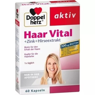 DOPPELHERZ Haar Vital+Zink+Hirseextrakt Kapseln, 60 St