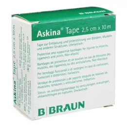 ASKINA Tape Pfl.unelast.2,5 cmx10 m weiß, 1 St