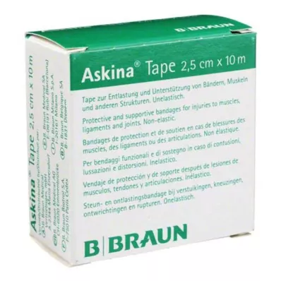 ASKINA Tape Pfl.unelast.2,5 cmx10 m weiß, 1 St