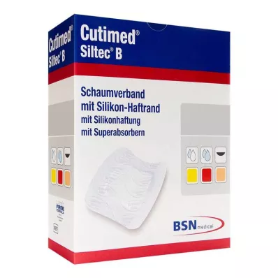 CUTIMED Siltec B Schaumverb.7,5x7,5 cm m.Haftr., 12 St