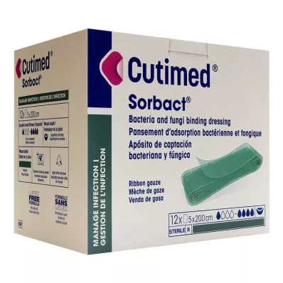 Cutimed Sorbact Tamponaden 5x200 cm, 12 St