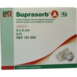 SUPRASORB A+Ag Antimik.Cal.Alginat Kompr.5x5 cm, 8 St