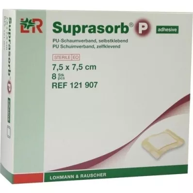 SUPRASORB P PU-Schaumv.selbstklebend 7,5x7,5 cm, 8 St