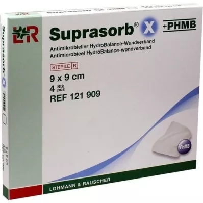 SUPRASORB X+PHMB HydroBalance Wundverb.9x9 cm, 4 St