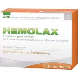 HEMOLAX 5mg magensaftresis. überzogene Tabletten, 200 St