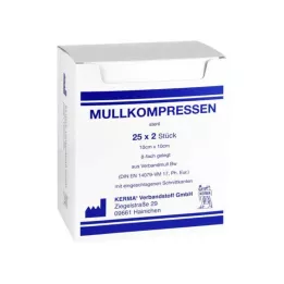 MULLKOMPRESSEN 10x10 cm steril 8fach BW, 25X2 St