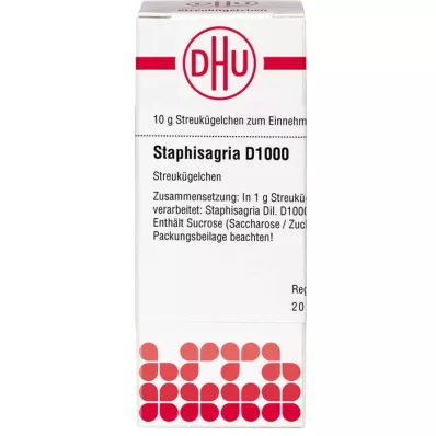 STAPHISAGRIA D 1000 Globuli, 10 g