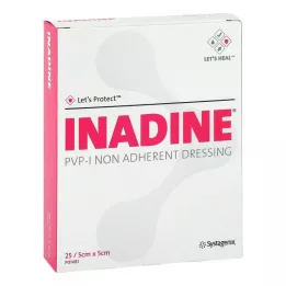 INADINE Salbengaze m. PVP Iod. 5x5cm, 25 St