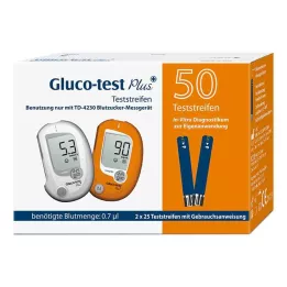 GLUCO TEST Plus Blutzuckerteststreifen, 50 St