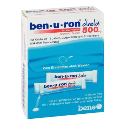 Ben-U-Ron direkt 500 mg Granulat Erdbeer / Vanille, 10 St