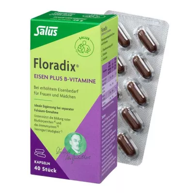 FLORADIX Eisen plus B-Vitamine Kapseln, 40 St